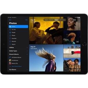 Apple iPad . Bildschirmdiagonale: 25,9 cm (10.2 Zoll), Bildschirmauflösung: 2160 x 1620 Pixel. Interne Speicherkapazität: 