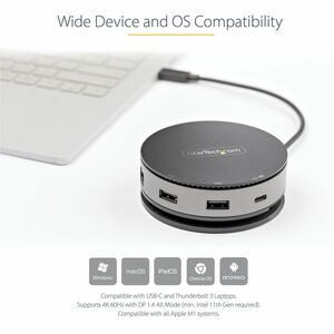StarTech.com USB C Multiport Adapter - USB Type-C 10Gbps Mini Dock 4K 60Hz HDMI/DisplayPort/1080p VGA - 75W PD Passthrough
