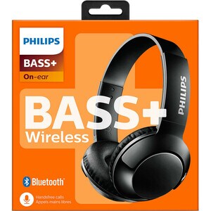 Philips BASS+ SHB3075BK/00 Wireless Over-the-head Stereo Headset - Black - Binaural - Supra-aural - 1000 cm - Bluetooth - 