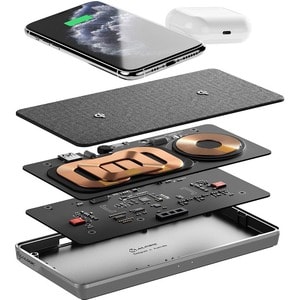 ALOGIC Ultra Power 3-in-1 Wireless Charging Dock - Dual Wireless Charging with USB-A Charging Output - 9 V DC Input - 5 V 