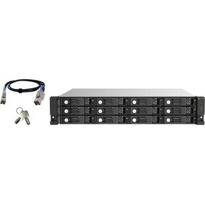QNAP TL-R1220SEP-RP Drive Enclosure SATA/600 - Mini-SAS HD Host Interface - 2U Rack-mountable - Hot Swappable Bays - 12 x 