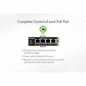 Netgear Business GS308EP Ethernet Switch - 8 Ports - Gigabit Ethernet - 10/100/1000Base-T - 2 Layer Supported - 62 W PoE B