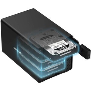 Sabrent DS-SC4B Drive Dock SATA/600 - USB 3.2 (Gen 2) Type C Host Interface External - Black - Hot Swappable Bays - 4 x HD