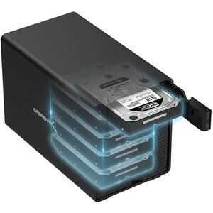 Sabrent DS-SC5B Drive Dock SATA/600 - USB 3.2 (Gen 2) Type C Host Interface External - Black - Hot Swappable Bays - 5 x HD
