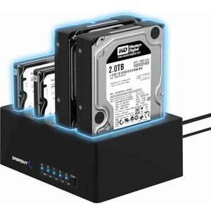 Sabrent DS-U3B4 Drive Dock SATA - USB 3.0 Host Interface External - Black - Hot Swappable Bays - 4 x HDD Supported - 4 x S