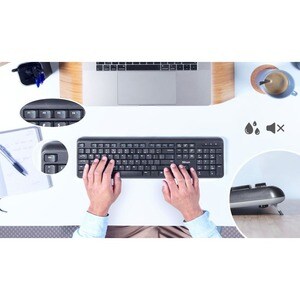 Trust Ody Keyboard & Mouse - English (UK) - USB Wireless Keyboard - Keyboard/Keypad Color: Black - USB Wireless Mouse - Op