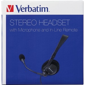 Verbatim Stereo Headset with Microphone and In-Line Remote - Stereo - USB Type A - Wired - 32 Ohm - 20 Hz to 20 kHz - Over