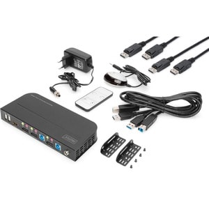 Digitus DS-12850 KVM Switchbox - 2 Computer(s) - 1 Local User(s) - 4096 x 2160 - 6 x USB - 1 x HDMI - 3 x DisplayPort - De