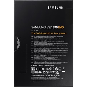 Samsung 870 EVO MZ-77E2T0BW 2 TB Solid State Drive - 2.5" Internal - SATA (SATA/600) - Black - Storage System, Desktop PC,