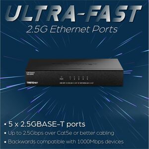 TRENDnet TEG-S350 5 Ports Ethernet Switch - 2.5 Gigabit Ethernet - 2.5GBase-X - TAA Compliant - 2 Layer Supported - 9.50 W