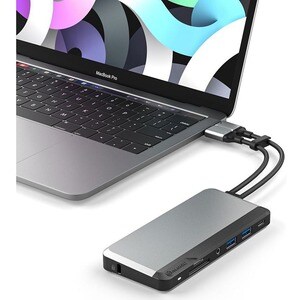 Alogic USB-C Super Dock - 10-in-1 with Dual Display 4K 60Hz Support - SPACE GREY - for Notebook/Tablet PC - 100 W - USB Ty