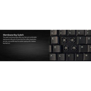 Adesso SlimTouch AKB-410UB Keyboard - Compact - Cable Connectivity - USB Interface - TouchPad - English (US) - Black - Mem