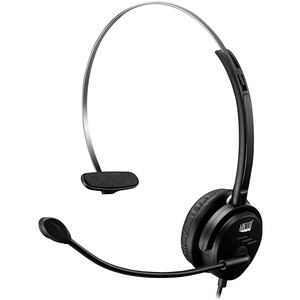Adesso Xtream P1 Wired Over-the-head Mono Headset - Black - Monaural - Supra-aural - 32 Ohm - 20 Hz to 20 kHz - 180 cm Cab