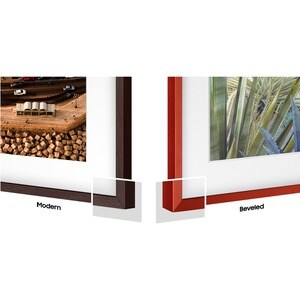 Samsung (2021) 50" The Frame Customizable Bezel - Modern Brown - 44.39" x 25.60" Frame Size - Rectangle - Landscape - Magn