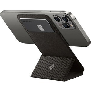 Spigen Card, iPhone Card Holder - 65 mm x 95 mm x 5.3 mm x - Polyurethane Leather, Suede - Black