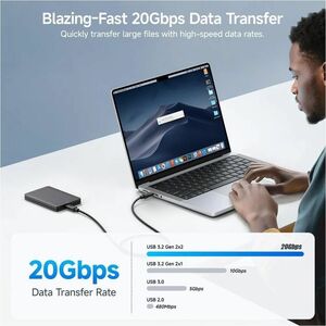 Cable Matters USB-C Cable with 20Gbps, 4K Video Resolution, 240W Power Delivery - 1.8 ft (0.55 m) USB-C AV/Data Transfer C