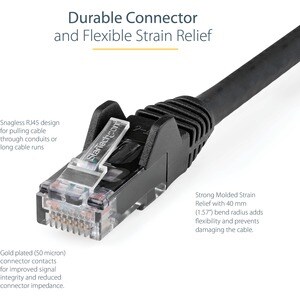 StarTech.com 5m CAT6 Ethernet Cable, LSZH (Low Smoke Zero Halogen), 10 GbE Snagless 100W PoE UTP RJ45 Black CAT 6 Network 