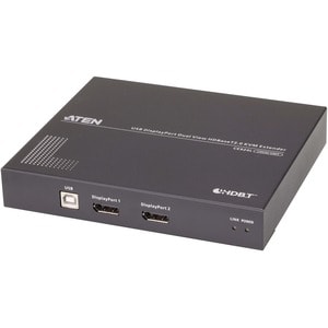 ATEN USB DisplayPort Dual View HDBaseT 2.0 KVM Extender (4K@100m for Single View) - 2 Computer(s) - 2 Local User(s) - 328.