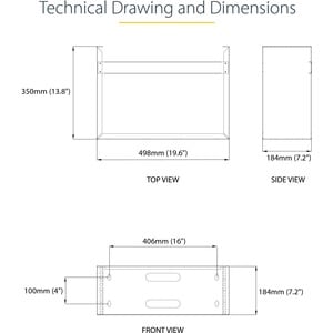 StarTech.com 4U Wall Mount Rack, 14in Deep, 19 inch Wall Mount Network Rack, Wall Mounting Patch Panel Bracket for Switch/