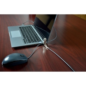 Noble Cable Lock For Notebook - TAA Compliant - 1.80 m Cable - Resettable - 4-digit - Combination Lock - Silver - PVC Coat