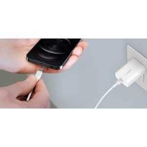 Belkin BOOST↑CHARGE 25 W AC Adapter - For USB Type C Device, Smartphone, iPhone - White