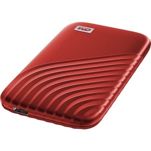 WD My Passport WDBAGF0010BRD-WESN 1 TB Portable Solid State Drive - External - Red - USB 3.2 (Gen 2) Type C - 256-bit Encr