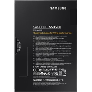 Samsung 980 MZ-V8V1T0BW 1 TB Solid State Drive - M.2 2280 Internal - PCI Express NVMe (PCI Express NVMe 3.0 x4) - Black - 