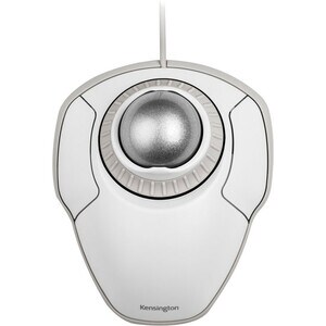 Kensington Orbit® Trackball with Scroll Ring – White, Ambidextrous, Trackball, USB Type-A, White