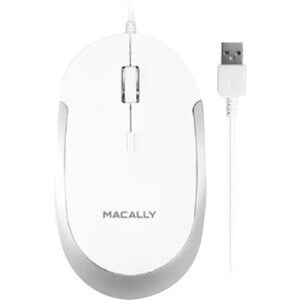 Macally Compact Aluminum USB Keyboard And Quiet Click Mouse - USB Cable Keyboard - USB Cable Mouse - 2400 dpi - Scroll Whe