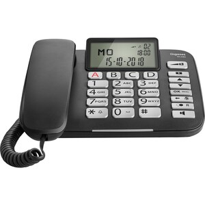 Gigaset DL580 Standard Phone - Black - Speakerphone - Hearing Aid Compatible