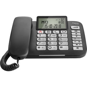 Gigaset DL580 Standard Phone - Black - Speakerphone - Hearing Aid Compatible