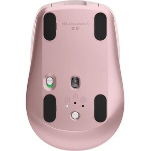 Logitech MX Anywhere 3 Mouse - Bluetooth/Radio Frequency - USB - Darkfield - 6 Button(s) - Rose - Wireless - 2.40 GHz - 40