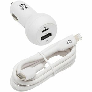 Tripp Lite series U280-C02-30W-K Auto Adapter - 30 W - 12 V DC Input - 5 V DC Output - 3 A - White