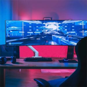 Ergotron Mounting Arm for Monitor, Curved Screen Display - White - Landscape/Portrait - 124.5 cm (49") Screen Support - 19