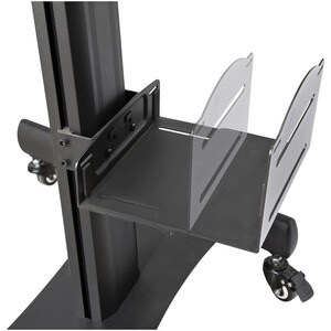 StarTech.com Mobile Standing Workstation with Monitor Mount, CPU/PC Holder, Height Adjustable Desktop Computer Cart, Stand