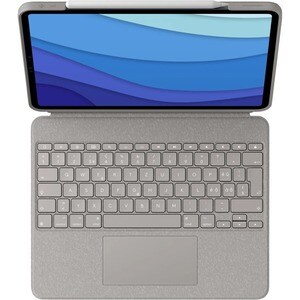 Logitech Combo Touch Keyboard/Cover Case for 32.8 cm (12.9") Apple iPad Pro (5th Generation) Tablet - Sand - Scrape Resist