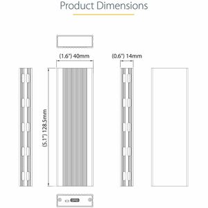 StarTech.com Drive Enclosure - USB 3.2 (Gen 2) Type C Host Interface - UASP Support External - Black - 1 x Total Bay - Alu
