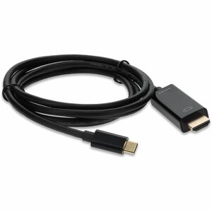 AddOn 6ft (~2m) USB C 3.1 Male to HDMI Male Adapter Cable, Up to 4K 30Hz, Black - 6 ft HDMI/USB-C A/V Cable for Audio/Vide