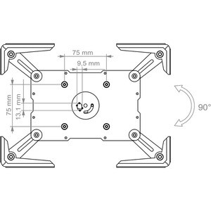 HAGOR HA Flex-Lock Wandhalterung für Tablet - Schwarz - Bildschirmgröße: 24,6 cm bis 32,8 cm (12,9 Zoll) - 75 x 75, 100 x 