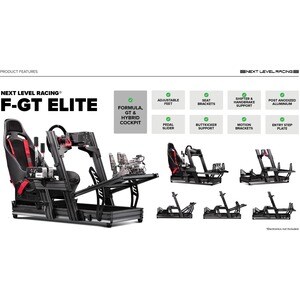 Next Level Racing F-GT Elite Formula and GT Aluminum Profile Simulator Cockpit iRacing Edition - For Gaming