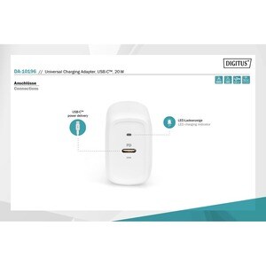 Digitus 20 W Wechselstromadapter - 20 W - 5 V Gleichstrom, 9 V DC - 3 A