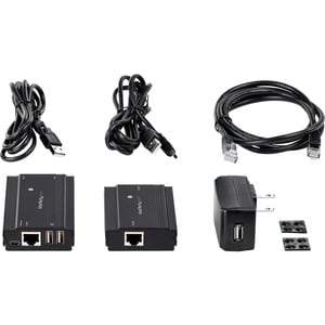 StarTech.com 4 Port USB 2.0 Extender Hub over CAT5e/CAT6 Ethernet Cable (RJ45), 330ft (100m), Metal Housing, USB Extender 