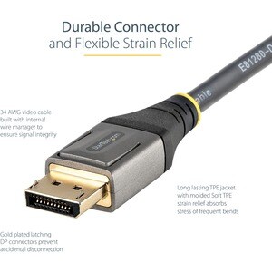 StarTech.com 3ft (1m) VESA Certified DisplayPort 1.4 Cable, 8K 60Hz HDR10, UHD 4K 120Hz Video, DP to DP Monitor Cord, DP 1