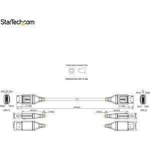 2m VESA Zertifiziertes DisplayPort 1.4 Kabel, 8K 60Hz HDR10, UHD 4K 120Hz Video, DP zu DP Monitorkabel, DP 1.4 Kabel, M/M 