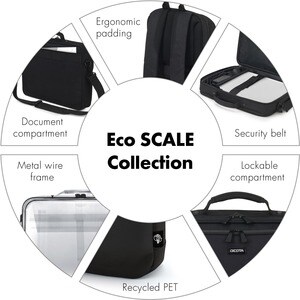 Dicota Eco SCALE Tasche (Rucksack) für 33 cm (13 Zoll) bis 39,6 cm (15,6 Zoll) Notebook, Tablet - Schwarz - 600D Polyethyl