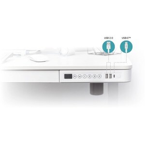 Digitus Tabelle Desk - Weiß Rechteck Top - Weiß Sockel Basis - Höhenverstellbar - 1200 mm Table Top Width x 600 mm Tischpl