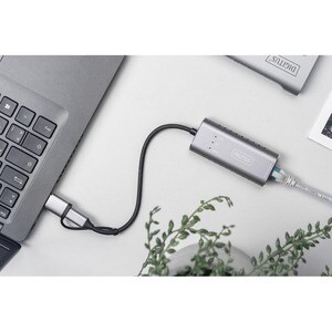 Digitus USB Type-C™ Gigabit Ethernet Adapter 2.5G, USB-C™ + USB A (USB3.1/3.0). Connector 1: USB-C USB 3.1, Connector 2: R