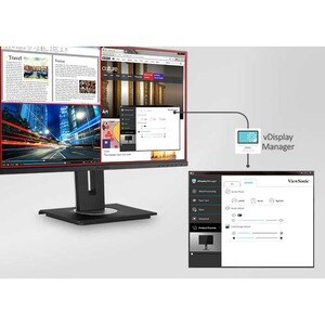 ViewSonic VG2456A 24 Inch 1080p IPS Monitor with USB C 3.2 with 90W Power Delivery, Docking Built-In, RJ45, 40 Degree Tilt