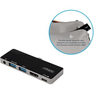USB-C Digital AV-Multiport-Adapter, 4K 60Hz HDMI, 100W PD Pass-Through, 3xUSB, Audio (DKT30ICHPD) - USB Type-A - USB Typ C