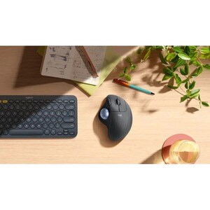 Logitech ERGO M575 Mouse - Bluetooth - USB Type A - Optical - 3 Programmable Button(s) - Graphite - Wireless - 4000 dpi - 